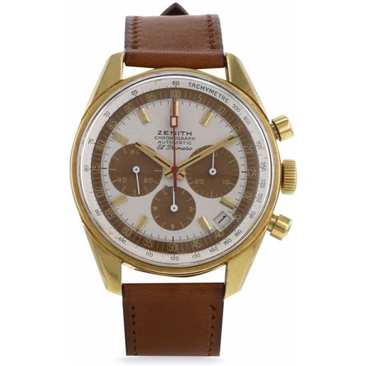 Zenith - orologio el primero 38mm pre-owned 1970 - uomo - pelle/oro giallo - taglia unica - bianco