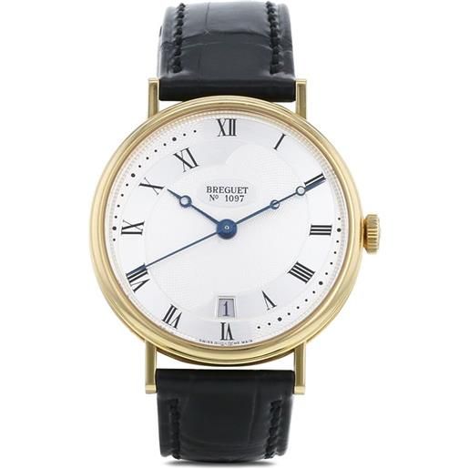 Breguet - orologio classique 35,5mm pre-owned 2016 - uomo - pelle/vetro zaffiro/oro giallo - taglia unica - argento