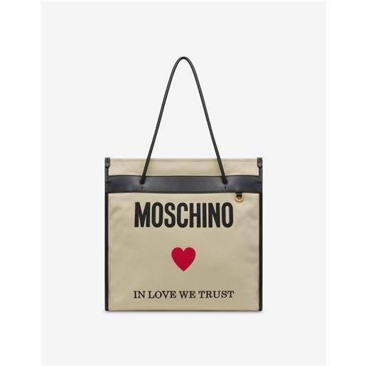 Moschino shopper in canvas in love we trust