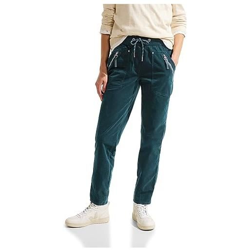 Cecil b376764 pantaloni da jogging in velluto a coste, deep lake green, xl / 28l donna