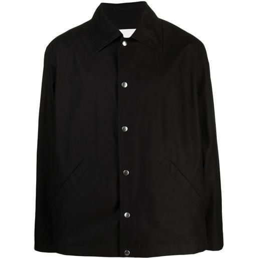 Jil Sander giacca-camicia con stampa - nero