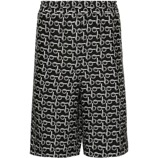 Burberry shorts b con vita elasticizzata - nero