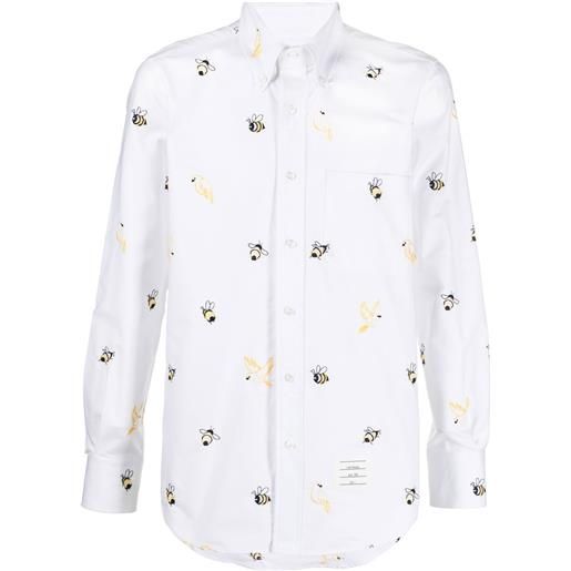 Thom Browne camicia con ricamo - bianco