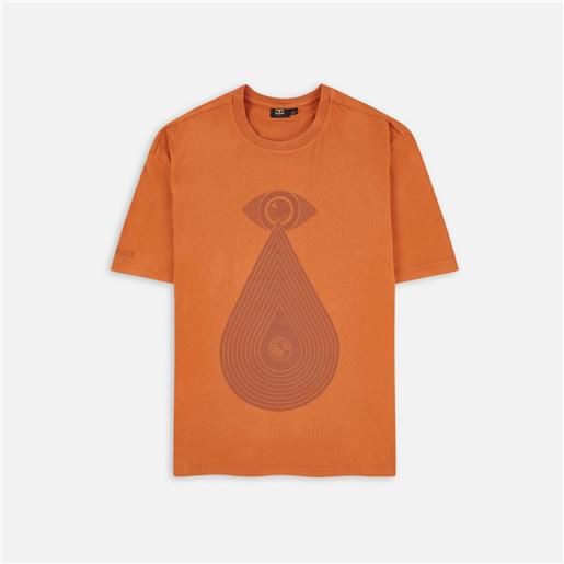 Obey napapijri t-shirt orange corroded uomo