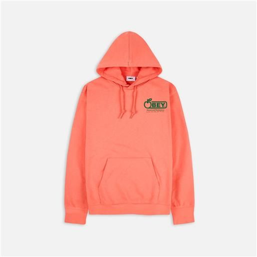 Obey sound & resistance box fit premium fleece hoodie shell pink uomo