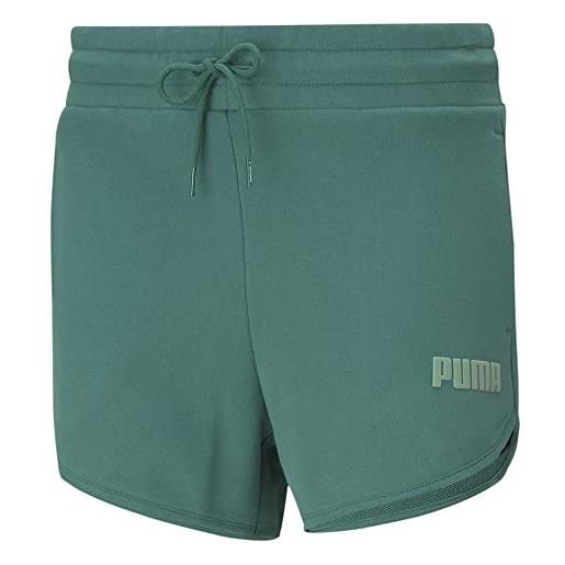 PUMA modern basics 3 high waist shorts tr pantaloncini, giallo, xs donna