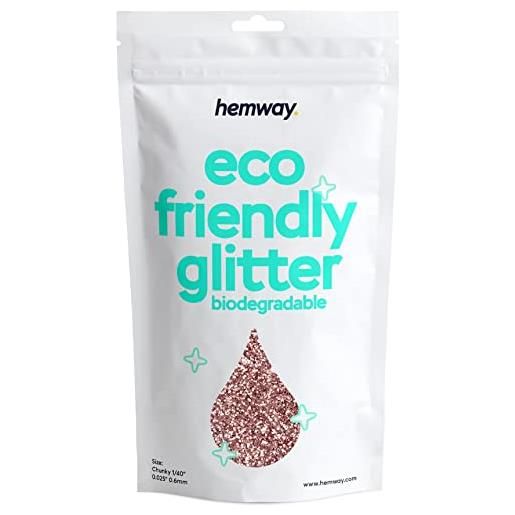 Hemway eco friendly biodegradabile glitter 100g / 3,5 once bio cosmetic sicuro sparkle vegan per face, ombretto - 1/40 0,025 0,6 millimetri - oro rosa