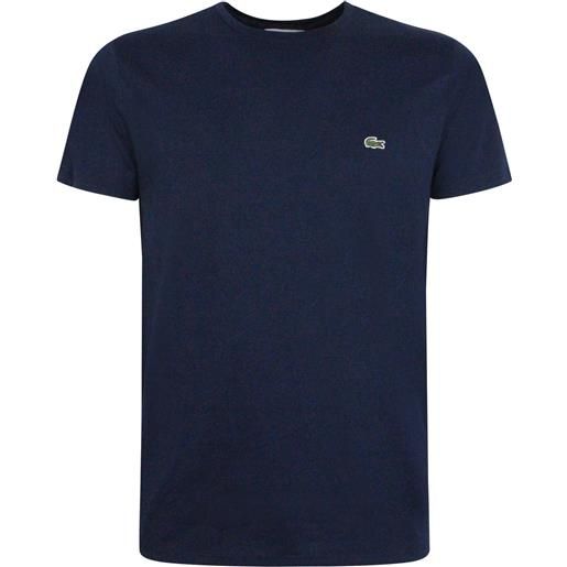 LACOSTE t-shirt blu con mini logo per uomo
