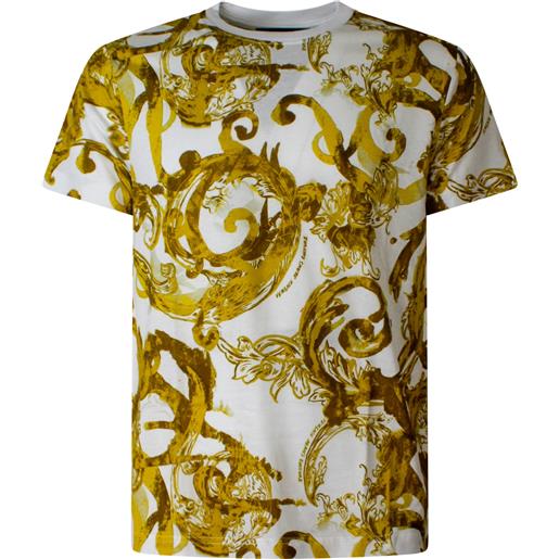 VERSACE JEANS COUTURE t-shirt bianca con fantasia all over per uomo