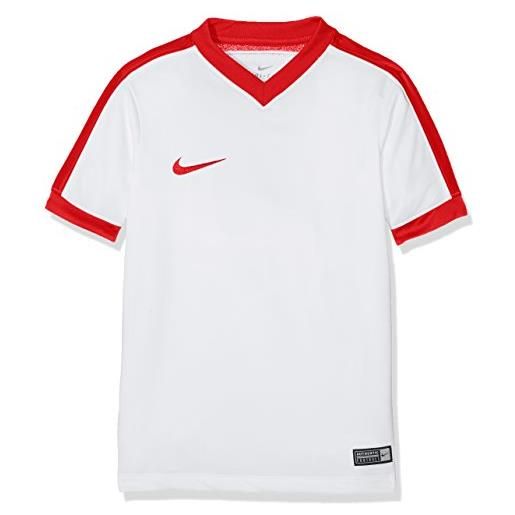 Nike maglia manica corta striker iv, bambino, bianco_bianco_rosso, m