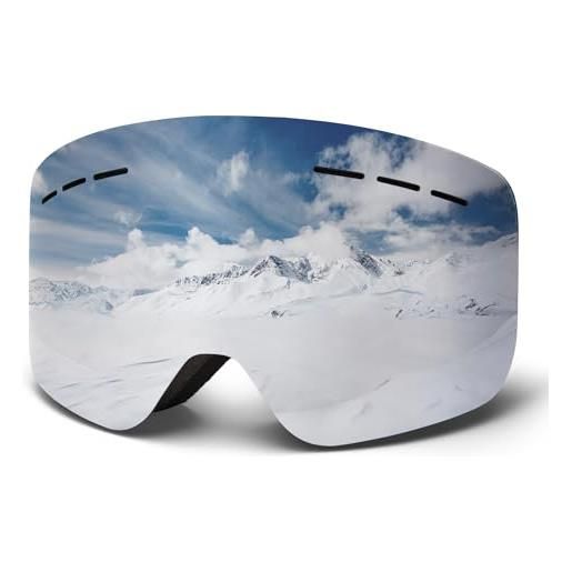 shirylzee occhiali da sci per adulti per uomo e donna, occhiali da snowboard otg 100% protezione uv occhiali da sci per portatori di occhiali, anti-nebbia snowboard, occhiali da sci