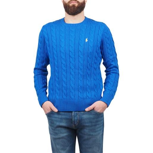 Polo ralph lauren maglia a trecce heritage blue
