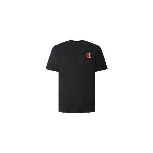 JUST CAVALLI t-shirt nera con mini logo per uomo