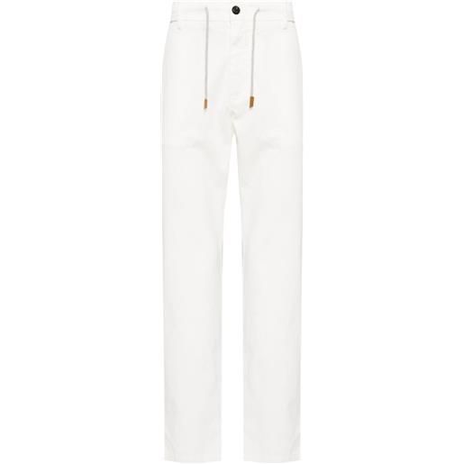 Eleventy pantaloni slim con coulisse - bianco