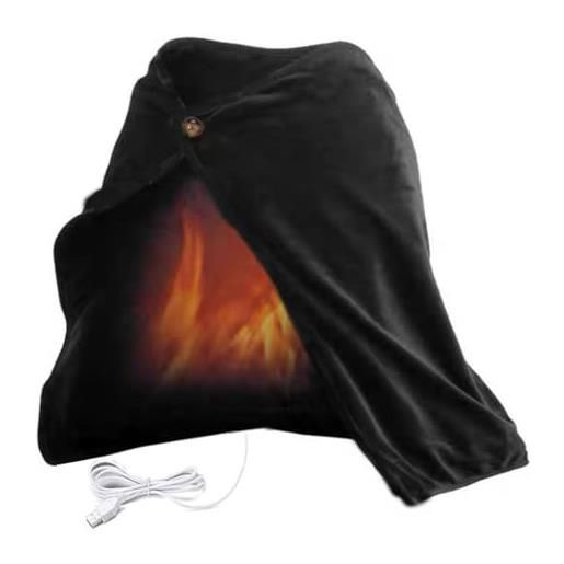 Z-YQL scialle febbre usb piccola copertura riscaldante copertina riscaldante, copertina riscaldante in fibra di carbonio (nero)