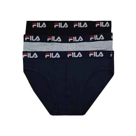 Fila underwear 3 slip uomo puro cotone made in italy moda egidio (it, testo, xl, assortito)