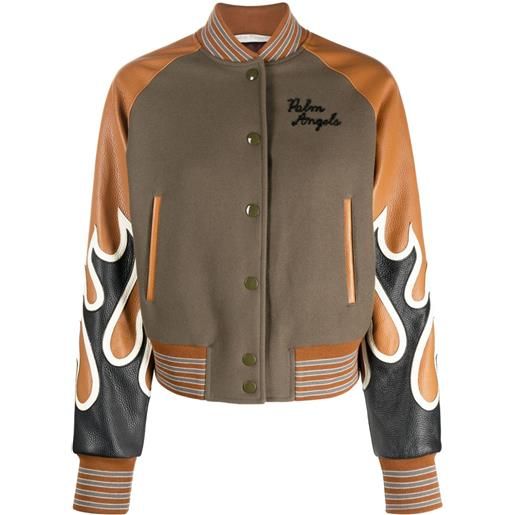 Palm Angels bomber con stampa - verde