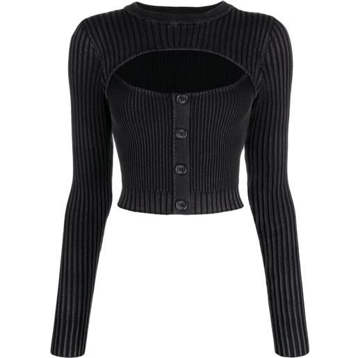 GUESS USA maglione a coste con dettaglio cut-out - nero
