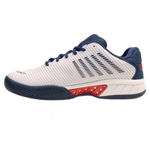K-Swiss scarpe da tennis hypercourt express 2 da uomo, blanc de blanc/blu opale/lecca-lecca, 45 eu