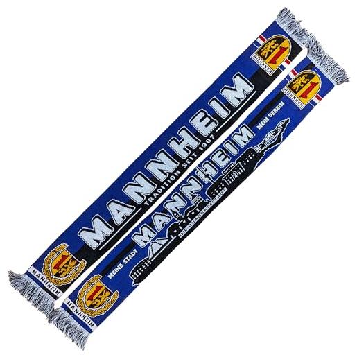 Generisch mannheim - sciarpa da calcio, blu, nero, bianco, 145 cm