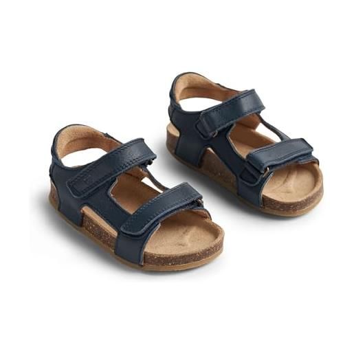 Wheat sandali in sughero senza punta corey-unisex-vera pelle, scarpe per chi inizia a camminare bambini, 2031 rose dawn, 24 eu