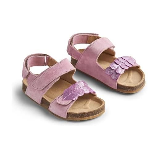 Wheat sandali clara in sughero senza dita-unisex-vera pelle, scarpe per chi inizia a camminare bambini, 9009 beige rosa, 27 eu