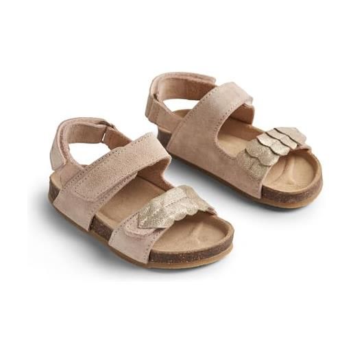 Wheat sandali clara in sughero senza dita-unisex-vera pelle, scarpe per chi inizia a camminare bambini, 9009 beige rosa, 30 eu