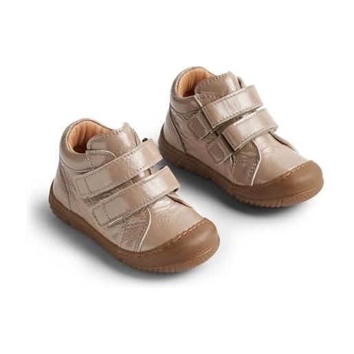 Wheat stivali laccati con doppio velcro ivalo-unisex, scarpe per chi inizia a camminare bambini, 9011 beige, 23 eu