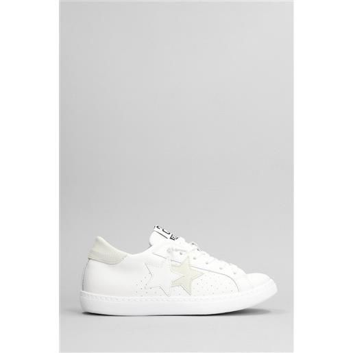 Two Star sneakers one star in pelle e camoscio bianco