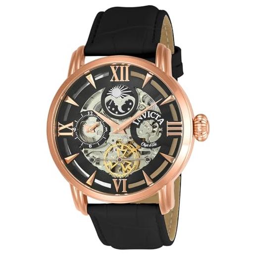 Invicta objet d art - orologio da uomo in acciaio inossidabile con movimento automatico - 47 mm, oro rosa/nero