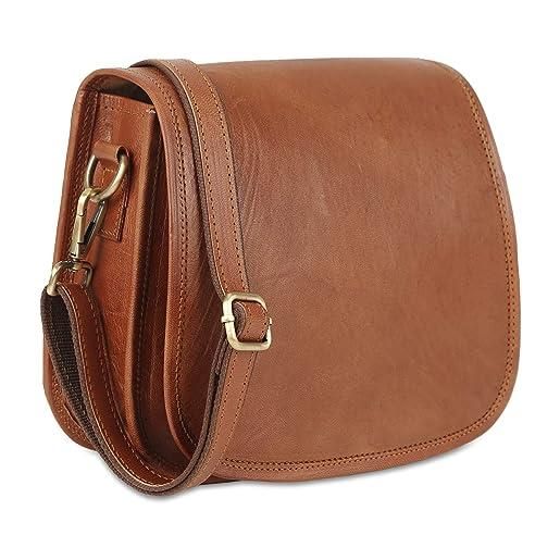 URBAN LEATHER borsa a tracolla da donna marrone vintage borsa da viaggio di design borse da donna borsa a tracolla borsa per cellulare per te, marrone, 25x9x22 cms