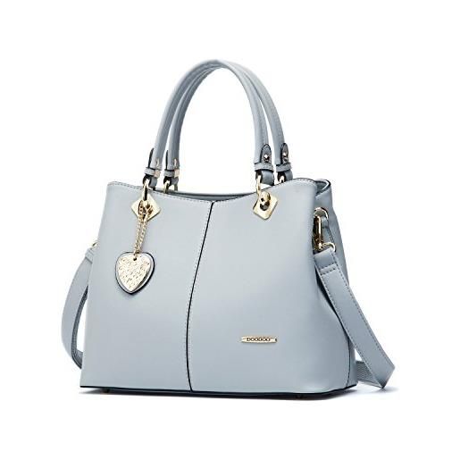 DEERWORD donna borse a mano borsa a spalla elegante grandi firmate marca tracolla antifurto pu pelle 3001 1 pz blu chiaro