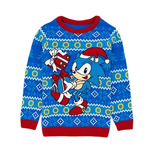 Sonic the Hedgehog kids christmas jumper boys girls swater a maglia 7-8 anni