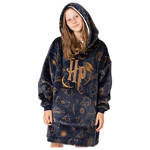 Harry Potter vuddie oversize boppet hoodie kids navy o white fleece one size