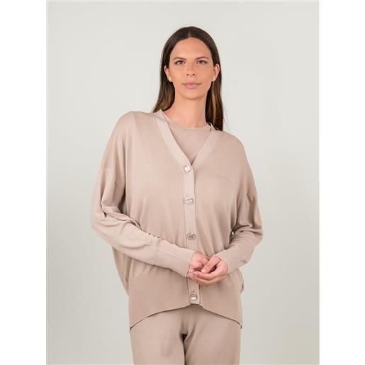 ANDREA MORANDO cardigan in maglia beige