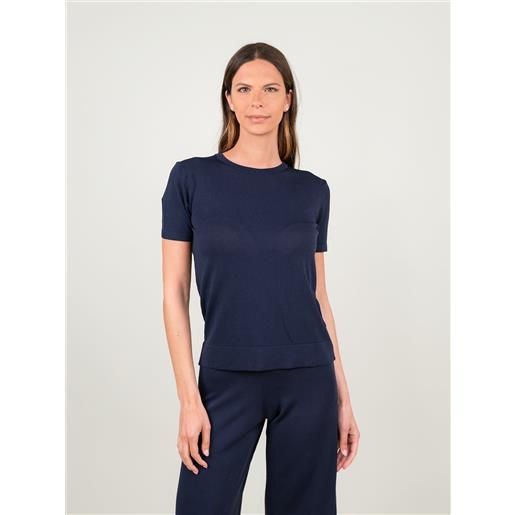 ANDREA MORANDO t-shirt a manica corta in maglia blu