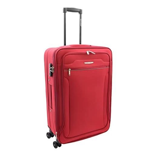 House Of Leather valigia a quattro ruote bagagli con serratura cosmic, rosso, m, bagagli con ruote spinner