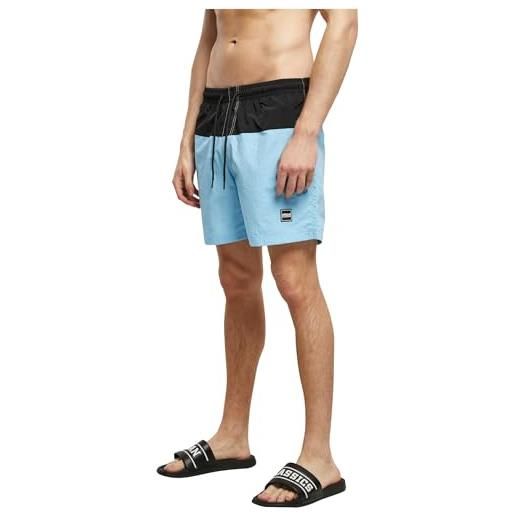 Urban Classics block swim shorts pantaloncini da bagno, ciliegia/nero, 4xl uomo