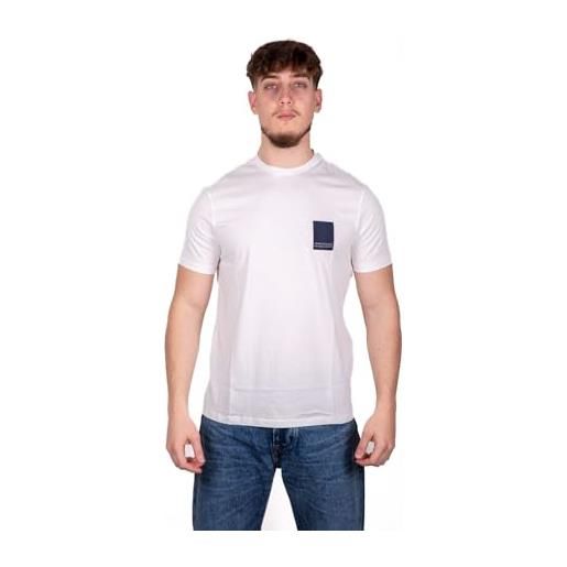 Armani Exchange toppa con logo milano, edizione limitata, vestibilità regolare t-shirt, bianco sporco, m uomo