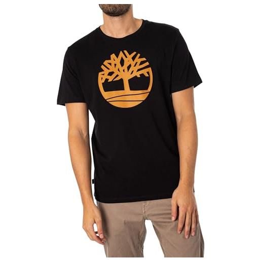 Timberland t-shirt da uomo con logo ad albero kennebec river nera taglia m codice tb0a2c2rp56