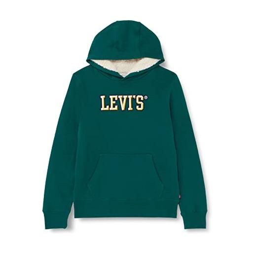 Levi's lvb sherpa lined pullover hoodie bambini e ragazzi, forest biome, 6 anni