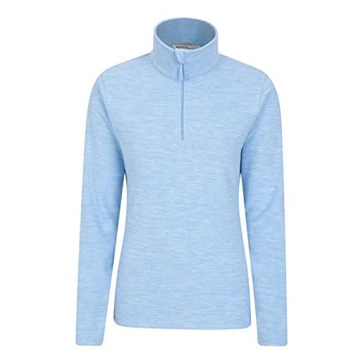 Mountain Warehouse top in pile da donna snowdon - pullover caldo, maglione leggero, t-shirt da donna traspirante, asciugatura rapida - per passeggiate invernali, viaggi blu granturco 48