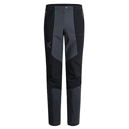 MONTURA rocky, pantalone da trekking ideale per arrampicata e varie attività outdoor (l, nero/grigio)