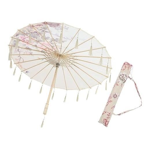 WRITWAA 1 set ombrello antico in carta oleata ombrello parasole costume foto ombrello accessori fotografia ombrello matrimonio ombrelli arredamento d'epoca ombrello di stoffa di seta nappa