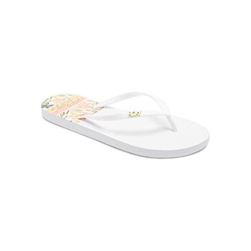 Roxy viva printed, sandali donna, bianco, 38 eu