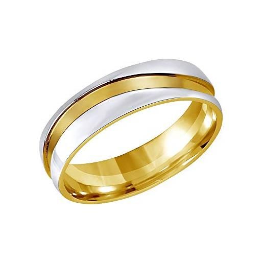 SILVEGO anello nuziale in acciaio inox placcato oro donna
