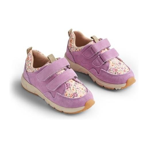 Wheat sneaker con doppio velcro e stampa - unisex, scarpe da ginnastica bambini, 1161 spring lilac, 33 eu