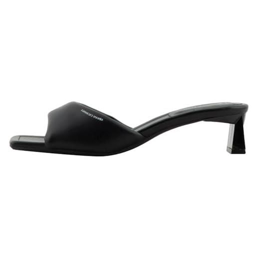 Armani Exchange dalia, soft band, logo piccolo, sandalo con tacco donna, nero, 36 eu