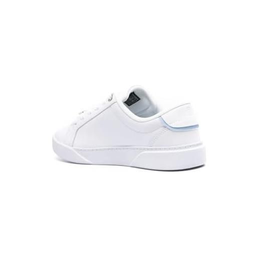 Tommy Hilfiger golden hw court sneaker fw0fw07702, suola cupsole donna, bianco (white/well water), 39 eu