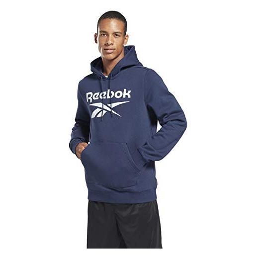 Reebok identity fleece, felpa uomo, vector navy, m